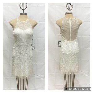 Adrianna Papell halter Beaded cocktail dress
